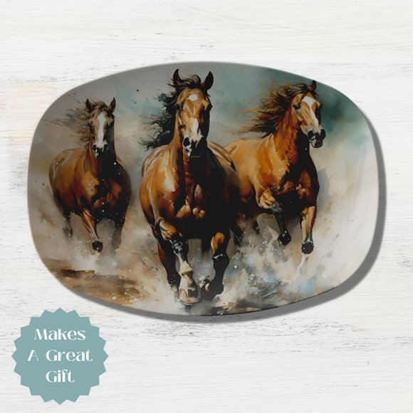 Horse Serving Platter - Farmhouse Dinnerware, Farmhouse Table Decor, 10x14 Inch - Picture 6 of 6